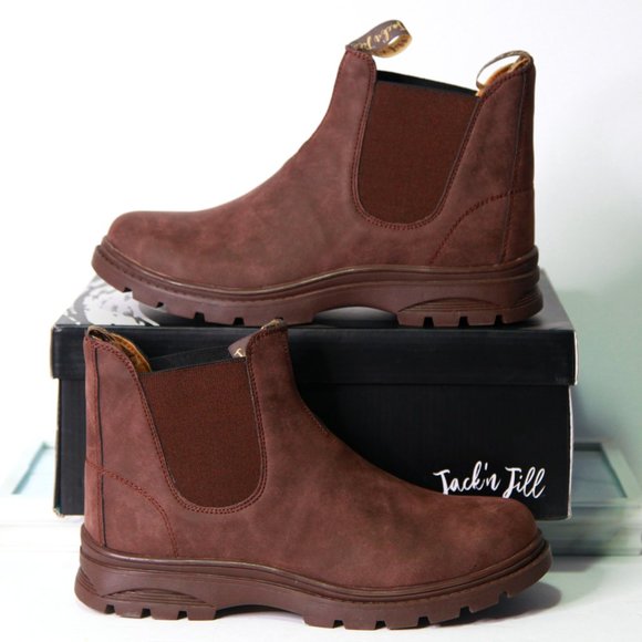 Jack 'n Jill Chelsea Brown Suede Boots Size 10 Never Worn - Picture 2 of 12